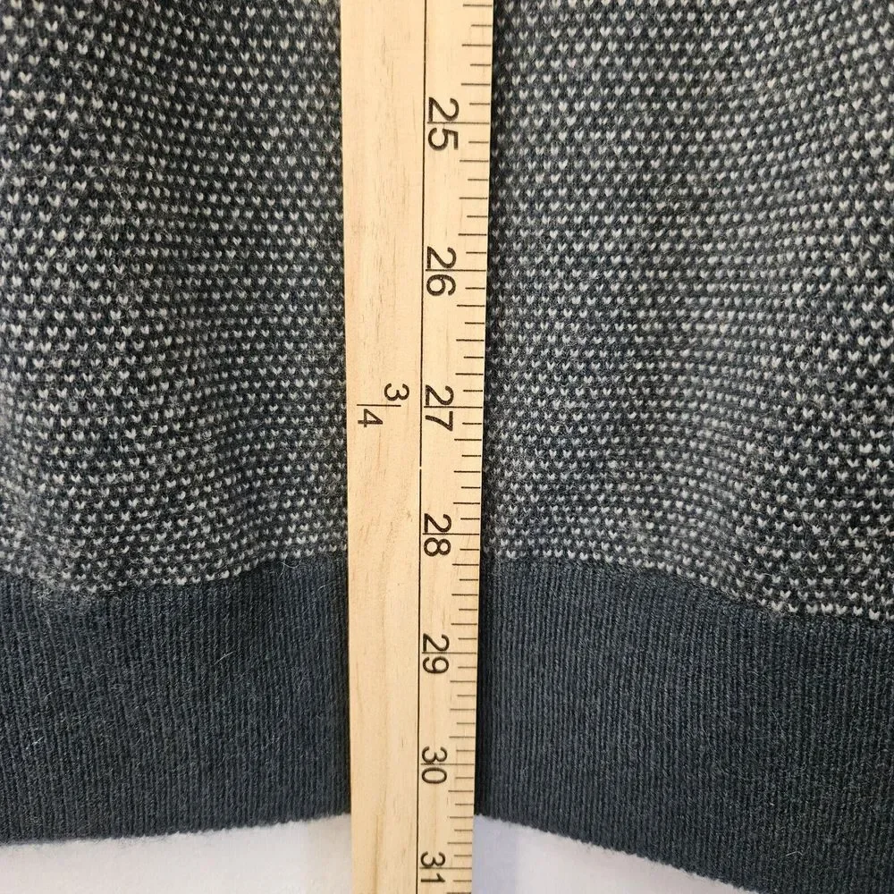 Vince Sweater Mens XXL Gray Bridseye Ribbed Cashmere Wool Crew Neck Pullover‎